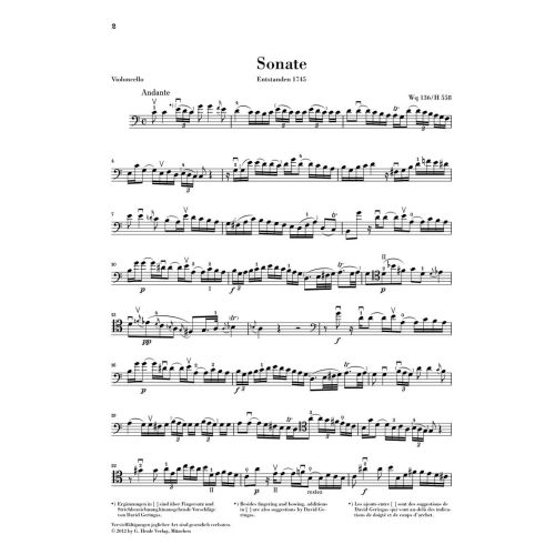 Bach, Carl Philipp Emanuel - Gamba Sonatas WQ 88, 136, 137 