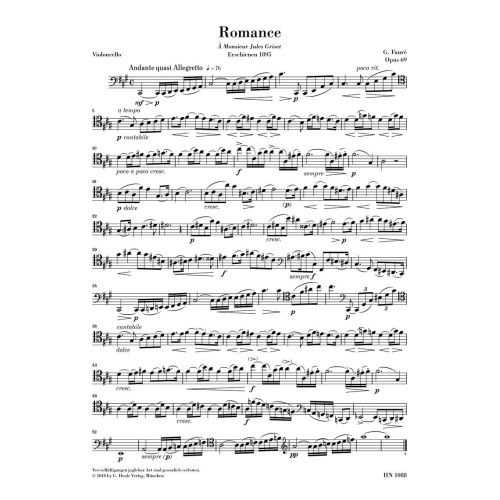 Fauré, Gabriel - Romance op. 69 