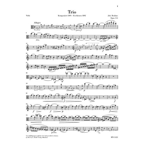 Brahms, Johannes - Clarinet Trio op. 114 