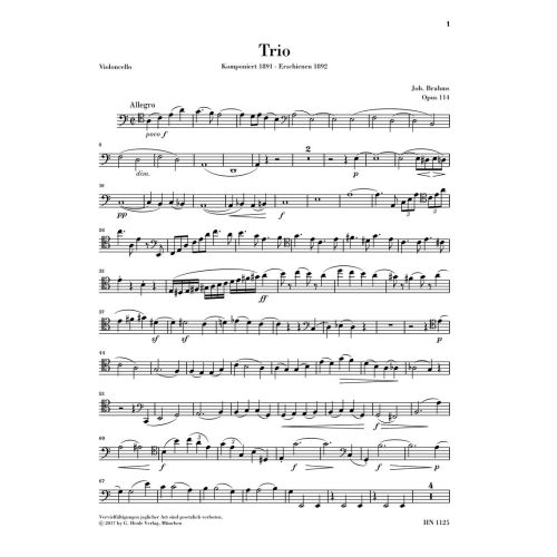 Brahms, Johannes - Clarinet Trio op. 114 