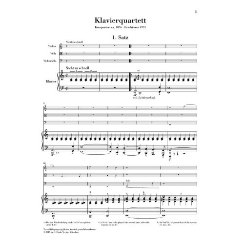 Mahler, Gustav - Piano Quartet 