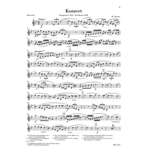 Strauss, Richard - Horn Concerto no. 2 in E flat major 