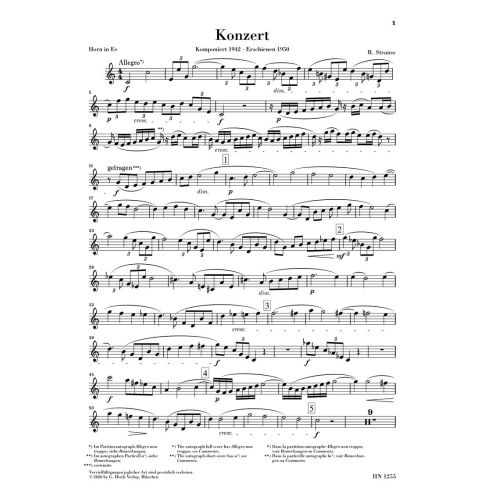 Strauss, Richard - Horn Concerto no. 2 in E flat major 