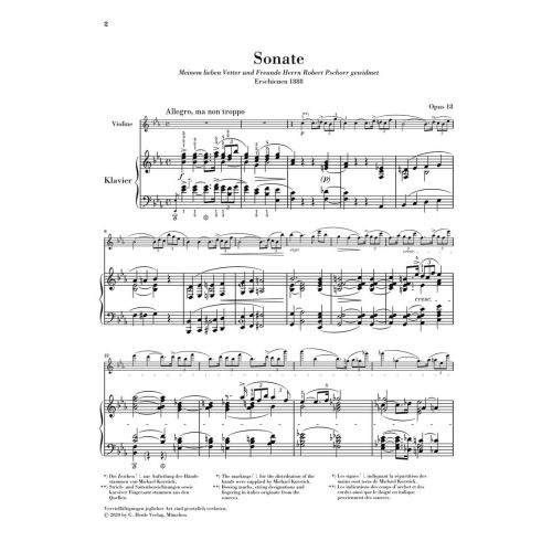 Strauss, Richard - Sonate Es-dur op. 18 für Violine und Klavier op. 18 