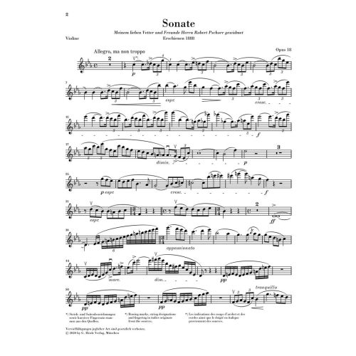 Strauss, Richard - Sonate Es-dur op. 18 für Violine und Klavier op. 18 