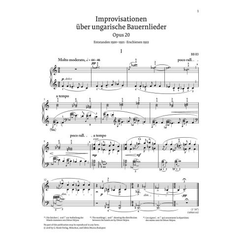 Bartók, Béla - Improvisations on Hungarian Peasant Songs op. 20 