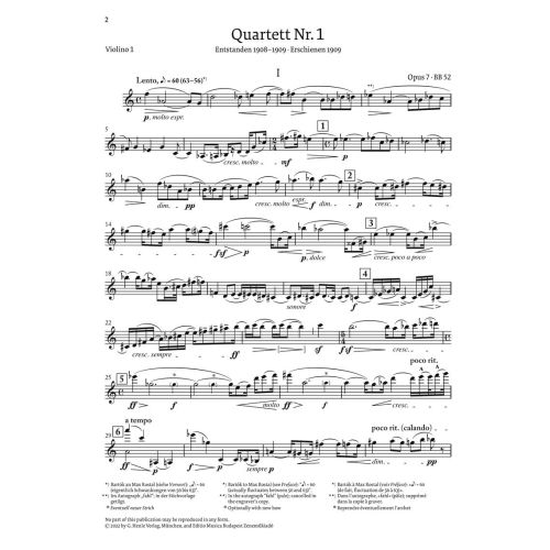 Bartók, Béla - String Quartet no. Nr. 1 op. 7 op. 7 