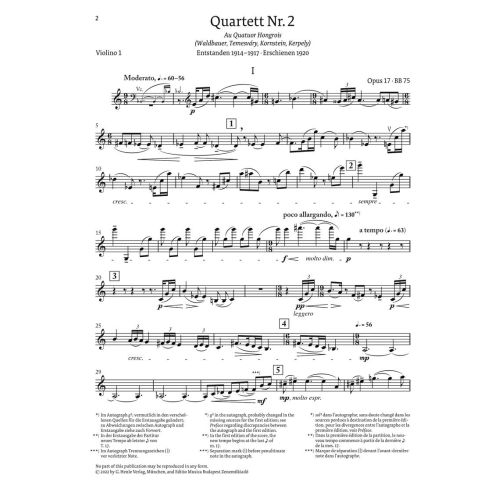 Bartók, Béla - String Quartet no. 2 op. 17 