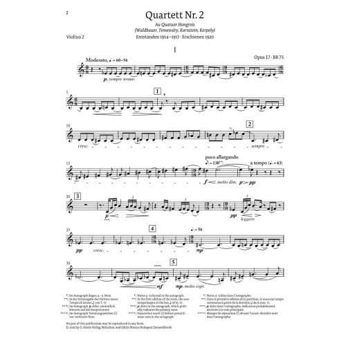 Bartók, Béla - String Quartet no. 2 op. 17 