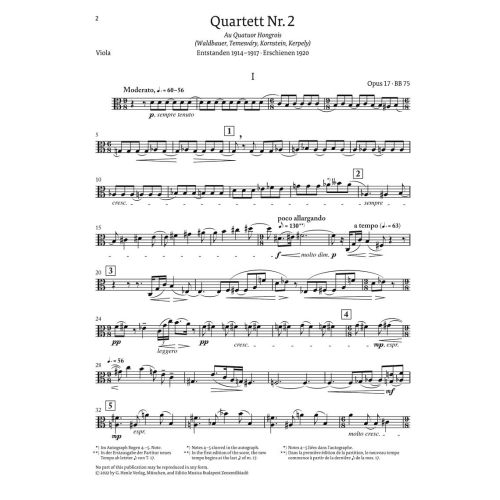 Bartók, Béla - String Quartet no. 2 op. 17 