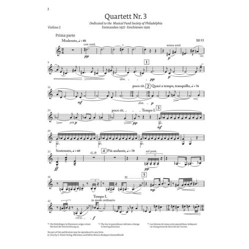 Bartók, Béla - String Quartet no. 3 