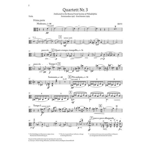 Bartók, Béla - String Quartet no. 3 