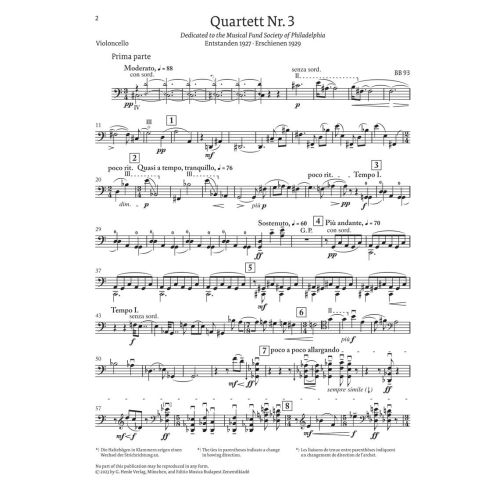 Bartók, Béla - String Quartet no. 3 