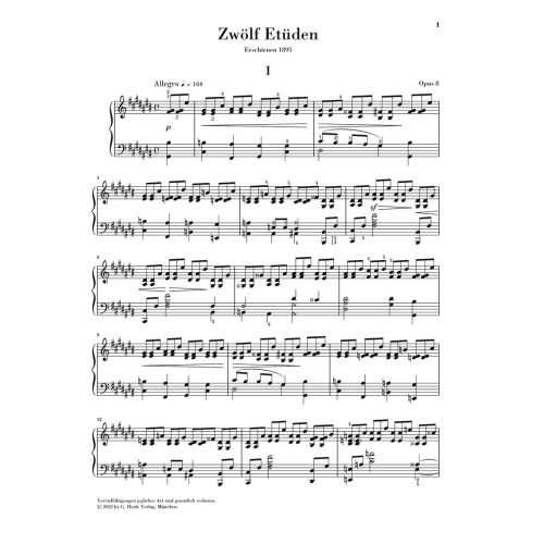 Scriabin, Alexander Nikolayevich - Twelve Etudes op. 8 