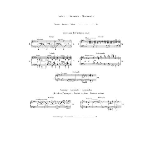 Rachmaninoff, Sergei Wassiljewitsch - Morceaux de fantaisie op. 3 