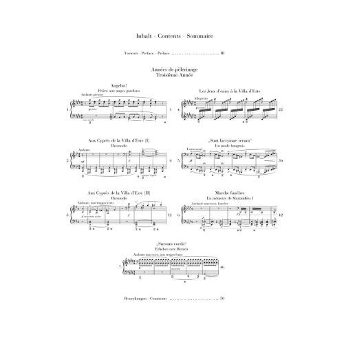 Liszt, Franz - Années de Pèlerinage, Troisième Année 