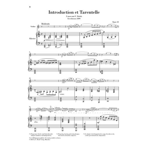Sarasate y Navascuez, Martín Melitón Pablo de - Introduction et Tarentelle op. 43 