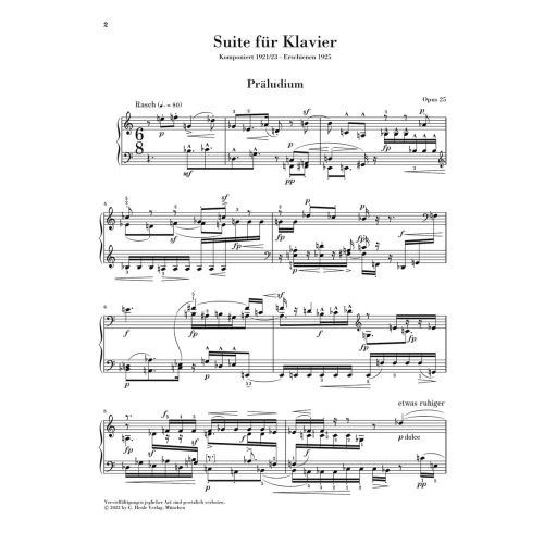 Schoenberg, Arnold - Suite op. 25 für Klavier op. 25 