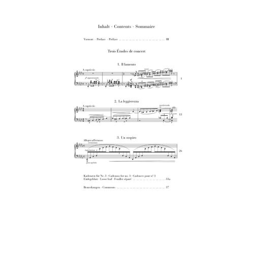 Liszt, Franz - Trois Études de concert 