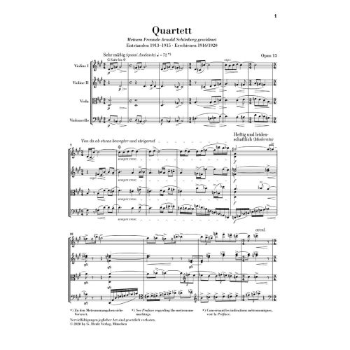 Zemlinsky, Alexander - String Quartet no. 2 op. 15 op. 15 