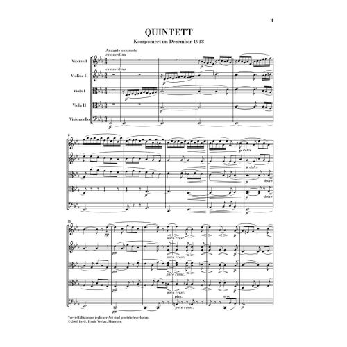 Bruch, Max - String Quintet in E flat major 