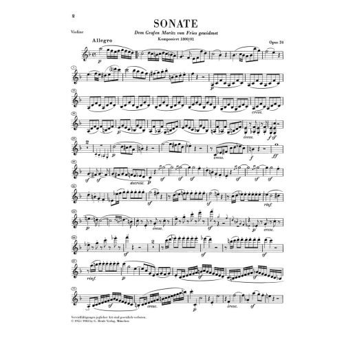 Beethoven, Ludwig van - Sonata for Piano and Violin F major (Spring) op. 24 