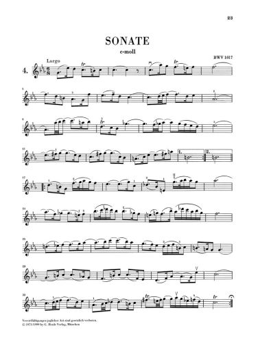 Bach, J.S - Sonatas no. 4 - 6 for Violin and Piano (Harpsichord) BWV 1017- 1019 