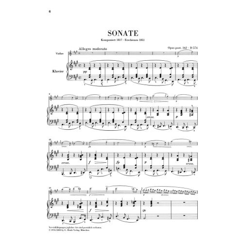 Schubert, Franz - Duos for Piano and Violin 