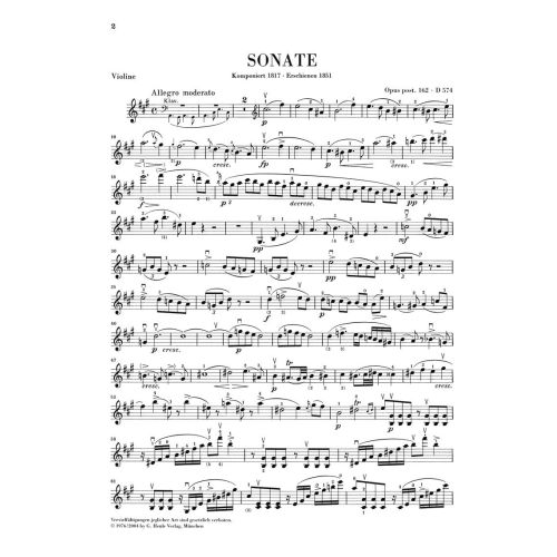 Schubert, Franz - Duos for Piano and Violin 