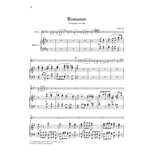 Beethoven, Ludwig van - Romances for Violin and Orchestra in G and F major op. 40 u. 50 