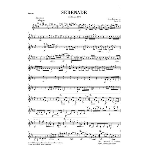 Beethoven, Ludwig van - Serenade in D op. 25 