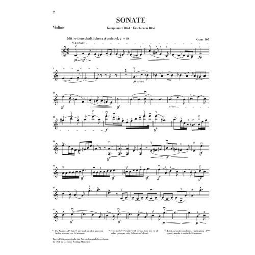 Schumann, Robert - Sonata for Piano and Violin a minor op. 105 