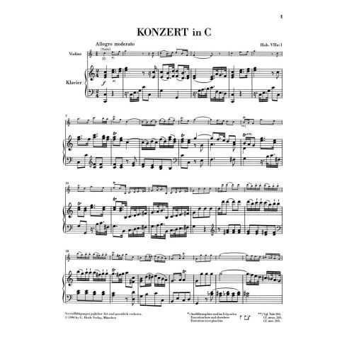 Haydn, Joseph - Concerto for Violin and Orchestra C major Hob. VIIa:1 