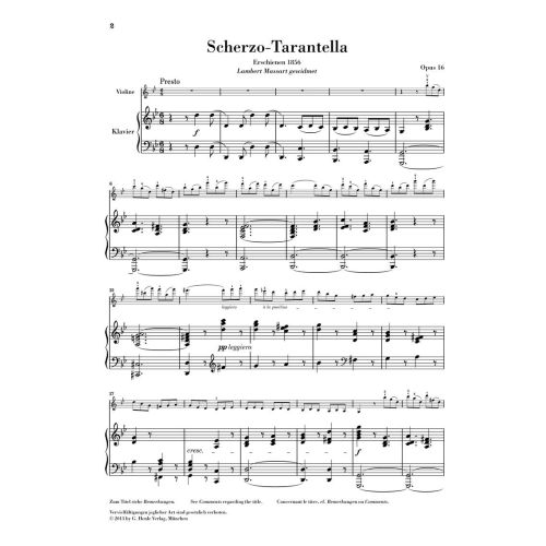 Wieniawski, Henryk - Scherzo-Tarantella op. 16 