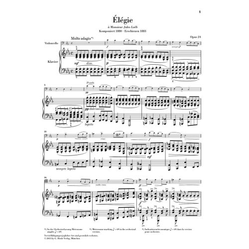 Fauré, Gabriel - Élégie op. 24 
