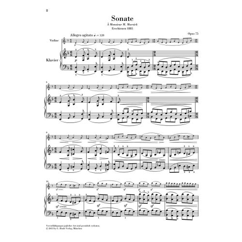 Saint-Saëns, Camille - Sonata no. 1 op. 75 