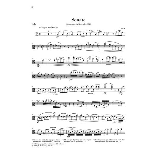Schubert, Franz - Sonata for Piano and Arpeggione a minor D 821 (op. post.) 