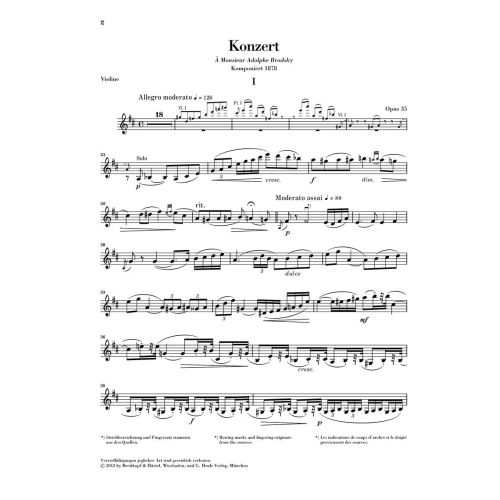 Tchaikovsky, Peter Iljitsch - Violin Concerto Op. 35 op. 35 