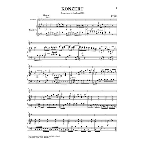 Mozart, Wolfgang Amadeus - Violin Concerto no. 3 G major KV 216 