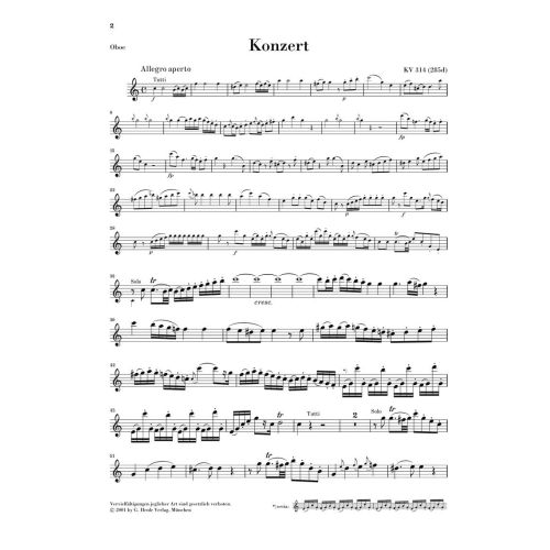 Mozart, W.A - Oboe Concerto in C major K. 314