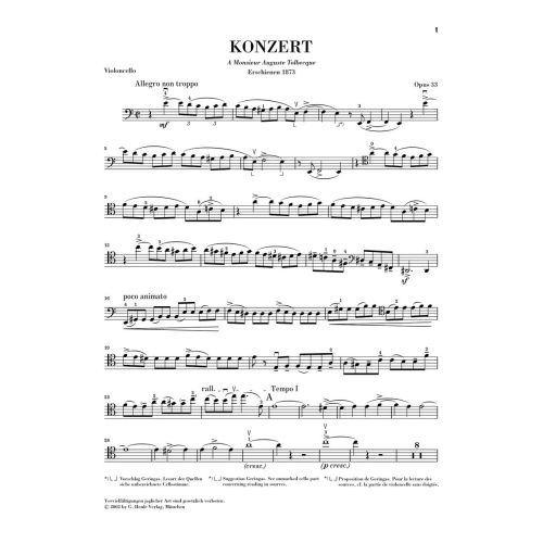 Saint-Saëns, Camille - Concerto for Violoncello and Orchestra No. 1 a minor op. 33 