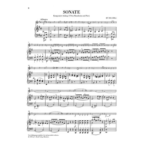 Mozart, Wolfgang Amadeus - Violin Sonata e minor KV 304 (300c) 