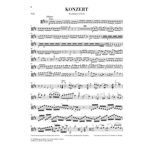 Stamitz, Carl Philipp - Viola Concerto no. 1 D major 