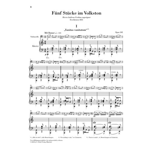 Schumann, Robert - Five pieces in Folk Style Op. 102 