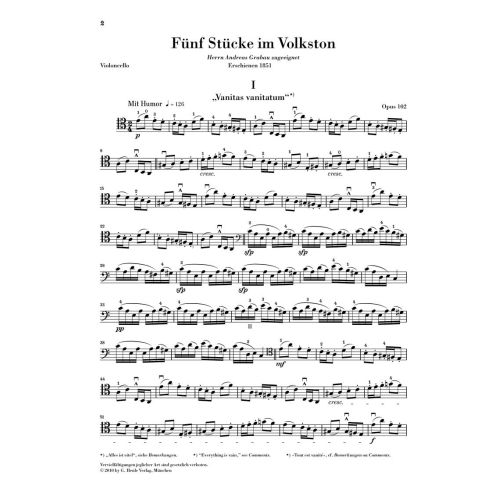 Schumann, Robert - Five pieces in Folk Style Op. 102 