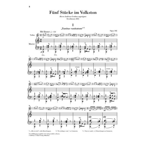 Schumann, Robert - Five Pieces in Folk Style Op. 102 