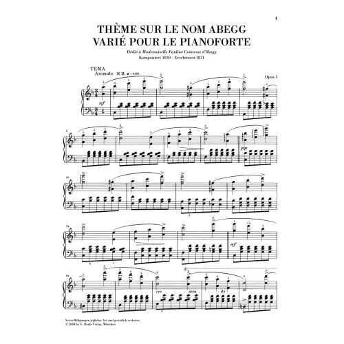 Schumann, Robert - Complete Piano Works Volume I 