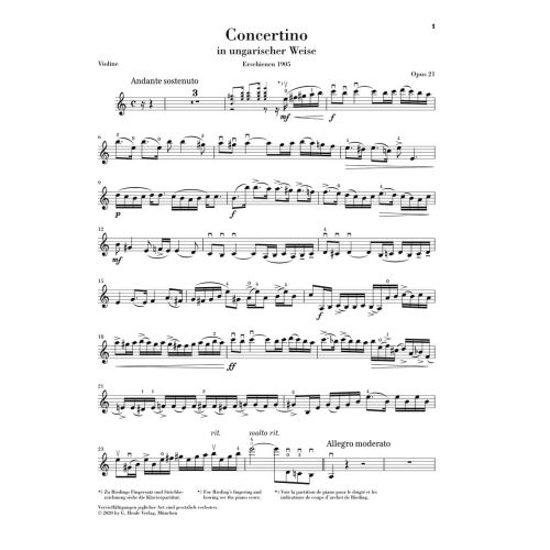 Rieding, Oskar - Concertino in a minor op. 21 
