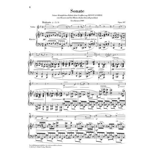 Reger, Max - Clarinet Sonata op. 107 