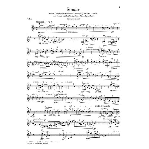 Reger, Max - Clarinet Sonata op. 107 
